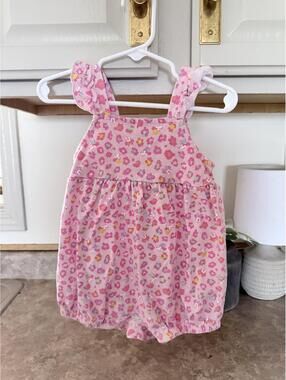 Disney Pink Mickey Mouse Baby Romper with Ruffle Straps